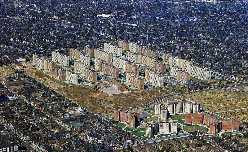 Pruitt Igoe apartment complex in 1956. Photo: flickr.com/Joe Wolf