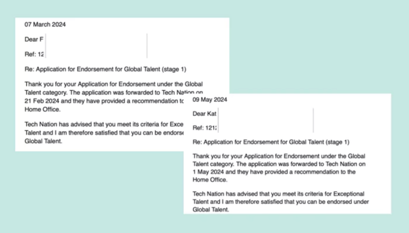 Here is what an endorsement decision on Global Talent visa from the UK Home Office looks like